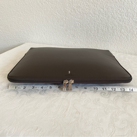 Serapian brown Leather Document laptop Case - Picture 4 of 12